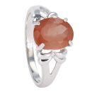 9ct White Gold Labradorite Oval Gemstone Single Stone Ring