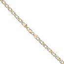 9ct Yellow And White Gold Diamond Curb Chain 18"