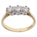 18ct Yellow Gold 0.90ct Brilliant Cut Diamond Trilogy Ring