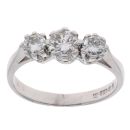 18ct White Gold 0.65ct Diamond Trilogy Ring