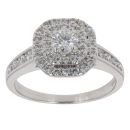 18ct White Gold 0.70ct Brilliant Cut Diamond Cluster Ring