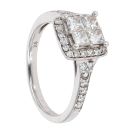 9ct White Gold 1.00ct Princess Cut Diamond Cluster Ring