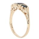 9ct Yellow Gold 0.05ct Diamond And Sapphire Three Stone Ring