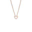 Rose Gold Plated Sterling Silver Cubic Zirconia Tiny Heart Pendant