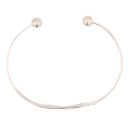 Silver Heart Torque Bangle by Icesia