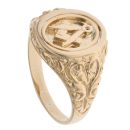 9ct Yellow Gold Patterned Masonic Signet Ring