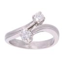 Platinum 0.33ct Diamond Two Stone Twist Ring
