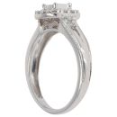 9ct White Gold 0.45ct Princess and Brilliant Cut Diamond Cluster Ring