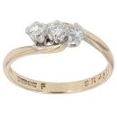 9ct Yellow Gold 0.33ct Brilliant Cut Diamond Trilogy Ring