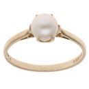 9ct Yellow Gold Pearl Single Stone Ring