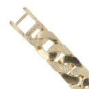 9ct Yellow Gold Bark Effect Curb Bracelet 8.5"