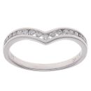 9ct White Gold 0.18ct Brilliant Cut Diamond Wishbone Ring
