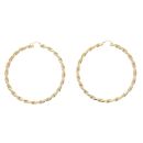 9ct Yellow Gold Large Twist Hoop Earrings