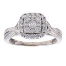 9ct White Gold 0.50ct Diamond Cluster Ring