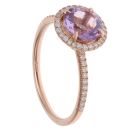 18ct Rose Gold 0.30ct Diamond And Amethyst Cluster Ring