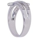 Silver Cubic Zirconia Crossover Ring By Icesia