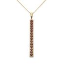 9ct Yellow Gold Garnet Pendant and Belcher Chain 18"