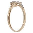 9ct Yellow Gold 0.25ct Baguette And Brilliant Cut Diamond Cluster Ring