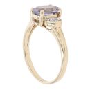 9ct Yellow Gold 0.05ct Diamond And Amethyst Dress Ring