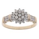 9ct Yellow Gold 0.50ct Brilliant Cut Diamond Cluster Ring