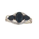 9ct Yellow Gold 0.05ct Diamond And Sapphire Ring