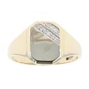 9ct Yellow Gold Octagonal 0.05ct Diamond Signet Ring