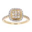 18ct Yellow Gold Diamond Cluster Ring by Anya Belle