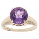 9ct Yellow Gold Amethyst Single Stone Ring