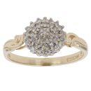 9ct Yellow Gold 0.25ct Diamond Patterned Cluster Ring