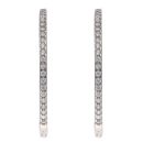 Silver Cubic Zirconia Hoop Earrings by Icesia