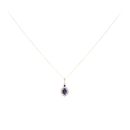 9ct Yellow Gold Sapphire And 0.05ct Diamond Cluster Pendant And Chain 18"