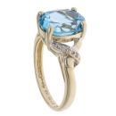 9ct Yellow Gold 0.05ct Diamond And Blue Topaz Dress Ring