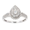 18ct White Gold 0.86ct Diamond Cluster Ring
