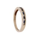 9ct Yellow Gold 0.12ct Diamond And Sapphire Half Eternity Ring