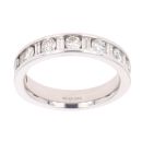 18ct White Gold 1.10ct Brilliant And Baguette Cut Diamond Half Eternity Ring