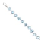 9ct White Gold Blue Topaz Bracelet 8"