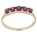 9ct Yellow Gold Five Stone Garnet Ring