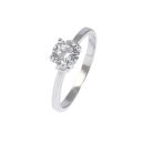 Sterling Silver Solitaire Cubic Zirconia Ring