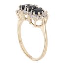 9ct Yellow Gold Sapphire And Cubic Zirconia Cluster Ring