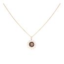 9ct Yellow Gold Smoky Quartz Pendant And Curb Chain 18"