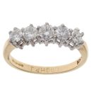 18ct Yellow Gold 1.00ct Brilliant Cut Diamond Five Stone Ring