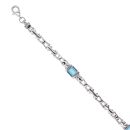 18ct White Gold Blue Topaz Bracelet 7.5"