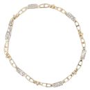 9ct Yellow and White Gold 0.75ct Diamond Bracelet 7"