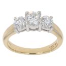 18ct Yellow Gold 1.48ct Brilliant Cut Diamond Trilogy Ring