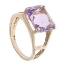 9ct Yellow Gold Single Stone Amethyst Ring