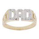 9ct Yellow Gold Cubic Zirconia 'DAD' Ring
