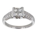 18ct White Gold 0.75ct Diamond Cluster Ring