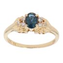 18ct Yellow Gold 0.10ct Diamond And Sapphire Ring
