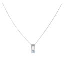 9ct White Gold Aquamarine Pendant And Chain 18"