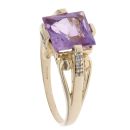 9ct Yellow Gold Amethyst And Cubic Zirconia Ring